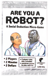 Image of the finseal packaging for Are You a Robot showing Andy as a human and Andy as a robot
