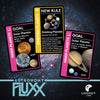 Social media image for Astronomy Fluxx showing the New Rule called Orbiting Planets and the two Goals that work with it