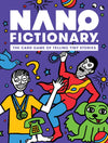Flat front of box image for Nanofictionary with a purple background and colorful characters from the game