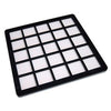 Photo of a Deluxe Volcano Board 5x5 with black edges and white squares