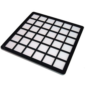 Photo of a Mega Volcano Board 6x6 with black edges and white squares